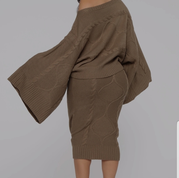 Two Piece Olive Midi - Picture 2 of 3